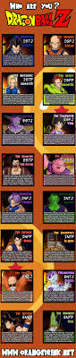 who are you the dragonball z meyers briggs chart pic