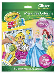 Crayola Color Wonder Disney Princess Glitter Paper And Markers Color Wonder Disney Princess Colors Coloring Books