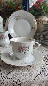 Wloclawek Porcelana Poland 14 Piece Teacup And Soup Bowl China Etsy Tea Sets Vintage China Dinnerware Victorian Dinnerware
