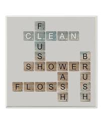 Take A Look At This Scrabble Bathroom Words Wall Art Today Scrabble Wall Art Scrabble Tiles Wall Scrabble Tile Wall Art