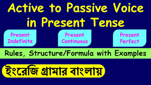 The simple present tense and its uses. Active Voice To Passive Voice Rules Structure Formula Voice Change In Present Tense With Examples Youtube