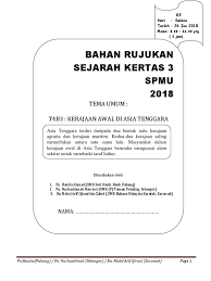 Sejarah kertas 3 soalan : Kerajaan Agraria Dan Maritim Saling Melengkapi Kertas 3 Skema Jawapan
