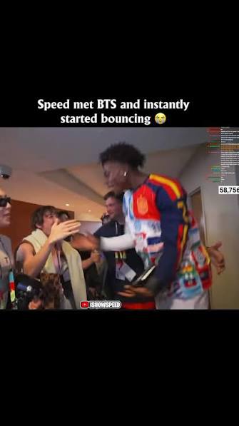 Speed met BTS and instantly started jumping. Bro was way too excited to  stay still. This crossover was actually insane., #ishowspeed #bts #worldcup