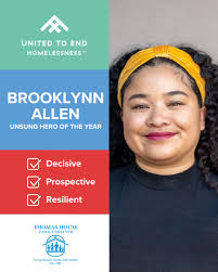 Decisive and resilient best describe Brooklynn Allen, Unsung Hero of 2025!  🌟 As Academic Youth Development Coordinator with @thomashouseshelter,  Brooklyn shines as an #UnsungHero with a tough yet kindhearted resolve. She  helps