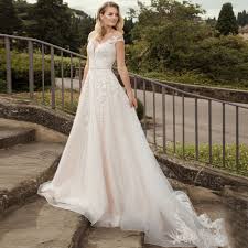 Teamed up with lace, you have an instantly elegant and stylish look. Romantic Lace Applique Bridal Gowns A Line Tulle Cap Sleeves Beaded Wedding Dress 2020 Boho Vestido De Noiva Buy At The Price Of 115 80 In Aliexpress Com Imall Com