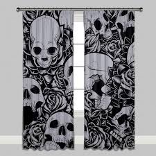 Drowning In Roses Skull Curtains Or Sheers Goth Home Decor Gothic Home Decor Skull Decor