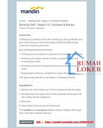 Lowongan kerja bank bri untuk d3/s1. Silahkan Klik Dan Tag Temanmu Yang Rumah Loker Makassar Facebook