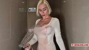 Transparent clothes try-on haul. Dry and wet try-on in the shower