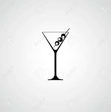 A Glass For A Martini Cocktail With Olives Black Silhouette Martini Black Silhouette Cocktail Illustration