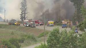Wildfire service says an industrial mill fire north of vernon near tonasket road is now 1.5 hectares in size, with 25 provincial firefighters on site and numerous local departments. Mill Fire North Of Vernon Contained But Highway 97 Traffic Still Impacted Globalnews Ca