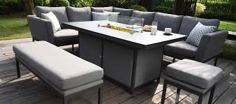 Fire pit dining table uk. Pulse Rectangular Corner Dining Set With Fire Pit Sussex Grange Furniture