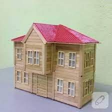 Maket eve pipet salıncak yapımı. Dondurma Cubuklarindan Ahsap Maket Ev Yapimi 10marifet Org