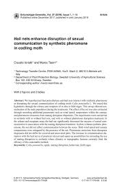 Deangelo says that when it comes to sexual communication many of the rules of normal. Hail Nets Enhance Disruption Of Sexual Communication By Synthetic Pheromone In Codling Moth Entomologia Generalis Volume 37 Number 1 Schweizerbart Science Publishers