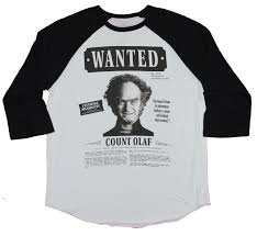 Count olaf is the main antagonist of the film a series of unfortunate events. Hybrid Apparel Serious Of Unfortunate Events Raglan Mens T Shirt Wanted Count Olaf Poster Large Walmart Com Walmart Com