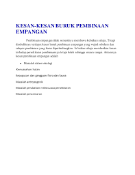 Masalah pembuangan sisa dimestik juga berlaku kerana pihak berkuasa tidak bertanggungjawab ke atas jadual pungutan sampah. Kesan Pembuangan Sisa Industri