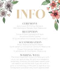 Cascade Page Of Floral Circle Invitation Set Info Directions Digita Wedding Invitation Details Card Wedding Invitation Wording Examples Wedding Info Card