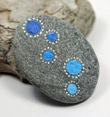 Alaska River Stone Hand Painted Natural Stone Miniature Art Rock Crafts Rock Painting Designs Painted Rocks