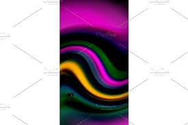 Fluid Rainbow Colors On Black Background Vector Wave Lines And Swirls Rainbow Colors Black Backgrounds Waves Line