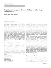 Pdf Legal Protection Against Domestic Violence In India Scope And Limitations