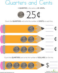 counting quarters worksheet education com