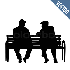 Person sitting on bench silhouette. Two Elderly People Silhouettes Sitting Stock Vector Colourbox