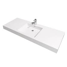 Wyndham Collection Amare 60 In W X 21 25 In D Resin Single Basin Vanity Top In White With White Basin Single Bathroom Vanity Vanity Sink