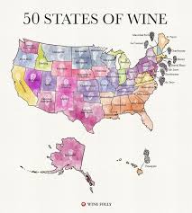 Wine Map Carte Vin 50 States Of Wine In Usa Carte Des Vins Vin Vignoble