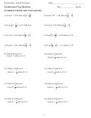 Free algebra 1 worksheets kuta 18 posts related to precalculus worksheets with answers pdf kuta software. 04 Fundamental Trig Identities Pdf Kuta Software Infinite Precalculus Name Fundamental Trig Identities Date Period Use Identities To Find The Value Course Hero