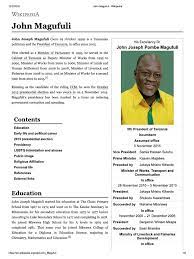 Although president magufuli ordered nay wa mitego's release just a day later, he advised that the song should be reworked to include lyrics about other problems in the society, such as tax cheats. John Magufuli Wikipedia