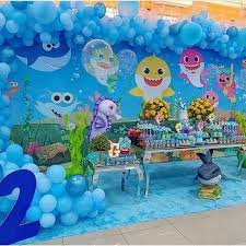 No Hay Descripcion De La Foto Disponible Shark Theme Birthday Shark Themed Birthday Party Shark Party Decorations