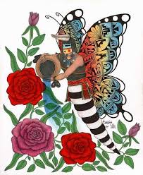 Butterfly Maiden Mixed Media By Alfred Dawahoya Butterfly Art Print Butterfly Art Art Prints