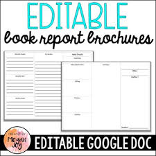 Editable Book Report Brochureuse This Two Sided Book Report Brochure Template As A Versatile Way For Students To Dem In 2020 Book Report Book Report Templates Brochure
