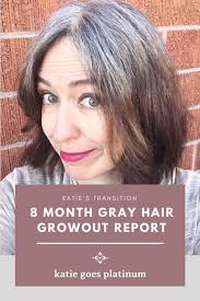 My 8 Month Gray Hair Transition Update Transition To Gray Hair Gray Hair Growing Out Grey Hair Looks