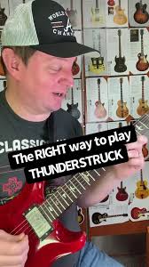 The right way to play thunderstruck guitar lesson tutorial, AC/DC, Angus  Young music classic rock created by Roger Tomlin with Roger Tomlin's  original sound