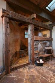 Awesome Farmhouse Bathroom Tile Shower Ideas Remodel Walk In Shower Tileshower Walkinshower Bathroomdesign Fa Rustic Shower Rustic Bathrooms Rustic House