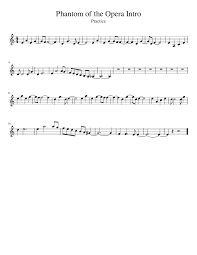 Print And Download In Pdf Or Midi Phantom Of The Opera Intro Free Sheet Music For Violin Made By Cheryl Clarinet Sheet Music Trumpet Sheet Music Violin Music