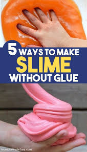 Use a wooden spoon or something similar to begin stirring everything together until it thickens up and becomes a slimy consistency. 5 Slime Recipes Without Glue Easy Slime Recipe Cool Slime Recipes Diy Slime Recipe