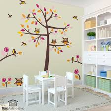 Bucherregal baum plus regal in baumform light line kinder. Wandtattoo Kinder Baum Mit Vogeln Und Eulen Webwandtattoo Com
