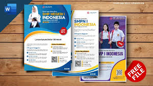 Ilmuonline.net desain brosur flyer template download gratis vector psd. Download Kumpulan Brosur Sekolah Menengah Pertama Smp Microsoft Word Gratis Templatekita Com