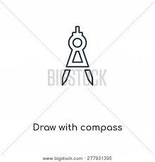 In pencil, draw guidelines to the edge of the smaller circle, halfway between each of the five lines. Draw Compass Icon Vector Photo Free Trial Bigstock