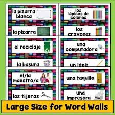 Spanish Classroom Decor Classroom Labels Hispanic Heritage Spanish Calendar Word Wall Spanish Classroom Decor Classroom Decorations