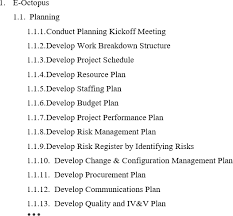 Breakdown Structure For Project Management