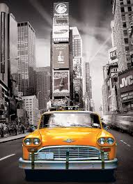 Black And White New York Picture With Yellow Taxi New York City Yellow Cab 1000 Piece Puzzle Yellow Cabs Yellow Taxi New York City