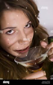 Woman sherry drinking hi-res stock photography and images