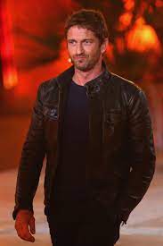 Oh Hi There Gerard Butler In A Leather Jacket Gerard Butler Butler Gerard