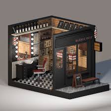Check Out This Behance Project Space Project 02 Black Jack S Barber Shop Https Www Behance Net Galle Barber Shop Decor Barber Shop Interior Barber Shop