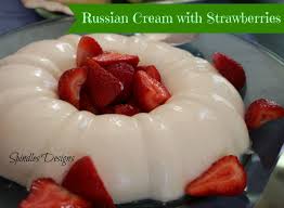 Russian Cream With Strawberries Jello Mold Recipes Jello Recipes Dessert Recipes