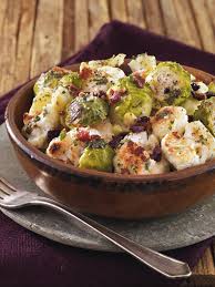 Air fryer balsamic bacon brussels sprouts. Roasted Brussels Sprouts And Cauliflower With Bacon Dressing Recipe Roasted Brussel Sprouts Sprout Recipes Brussel Sprout Recipes Roasted