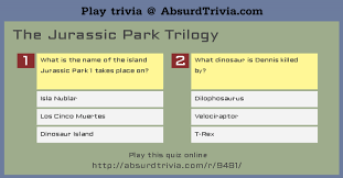 This covers everything from disney, to harry potter, and even emma stone movies, so get ready. Trivia Quiz The Jurassic Park Trilogy