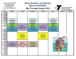 Water Exercise May August Schedule Our Y Diagram Bar